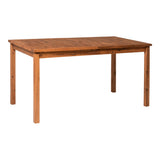 Contemporary Slat Top Acacia Wood Outdoor Dining Table