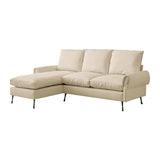 Modern Sectional Technical Leather L-Shaped Sofa Couch With Reversible Chaise Lounge