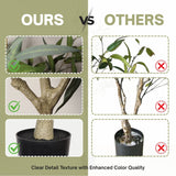 5Ft Realistic Artificial Eucalyptus Tree In Pot With Lush Leaves For Home Office Decor - Green Leaves