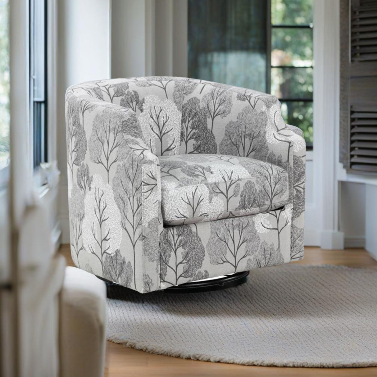 Emmett - Swivel Glider Barrel Chair With Clip Arm Design