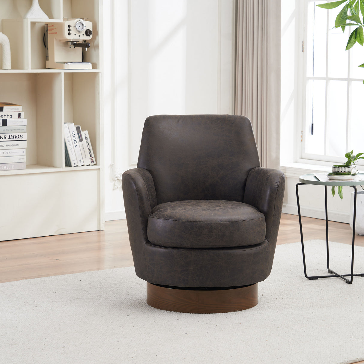 Swivel Accent Chairs Armchair With Stainless Steel Base
