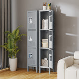 Lockers For Employees With 3 Door Storage Locker Durable For Gym, School, Office - Gray