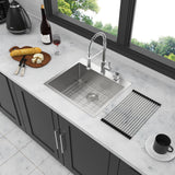 Drop In Kitchen Sink, 16 Gauge Stainless Steel, Single Bowl, Topmount Basin