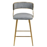 Counter Height Bar Stools With Powder Coating Base And Footrest (Set of 2) - Beige