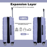 3 Piece Luggage Sets Lightweight & Durable Expandable Suitcase With Two Hooks