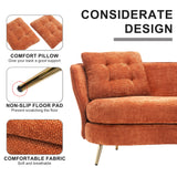 Loveseat Sofa, Upholstered Couch With Metal Legs