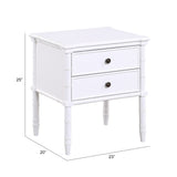 Emmett - 2 Drawer Nightstand With Carved Legs - White