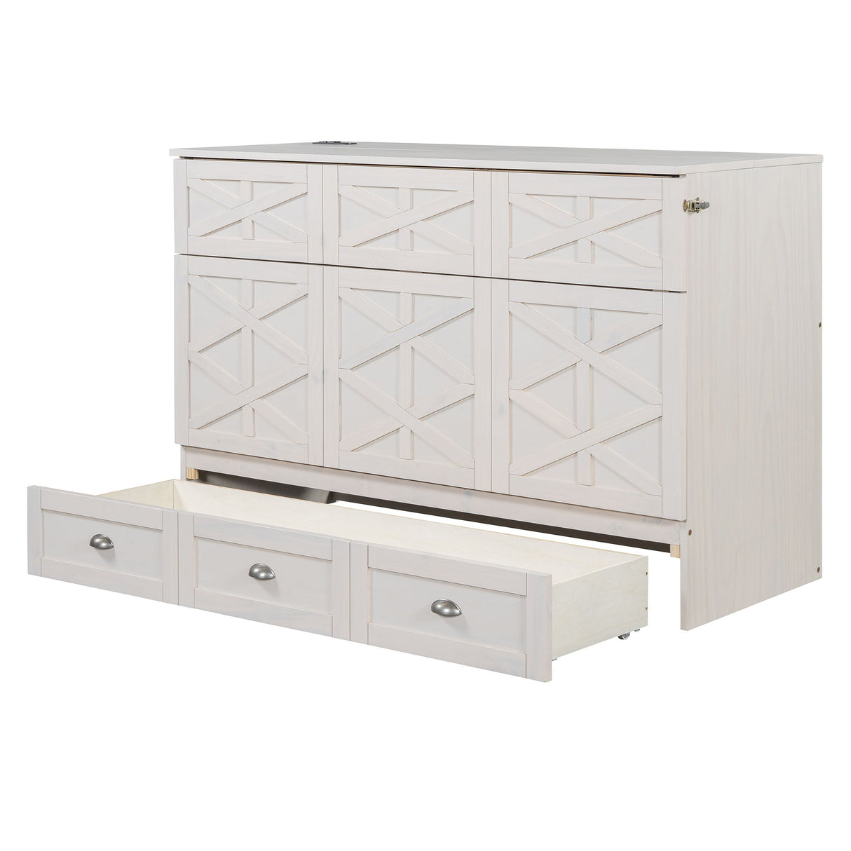 Murphy Bed With Large Drawers And USB Ports
