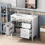 Bathroom Vanity & Top Sink, Modern Bathroom Storage Cabinet With 2 Drawers And A Tip-Out Drawer