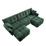 Elegant Sofa Set With Ottoman And Pillows, Textured Chenille, High Resilience Cushions