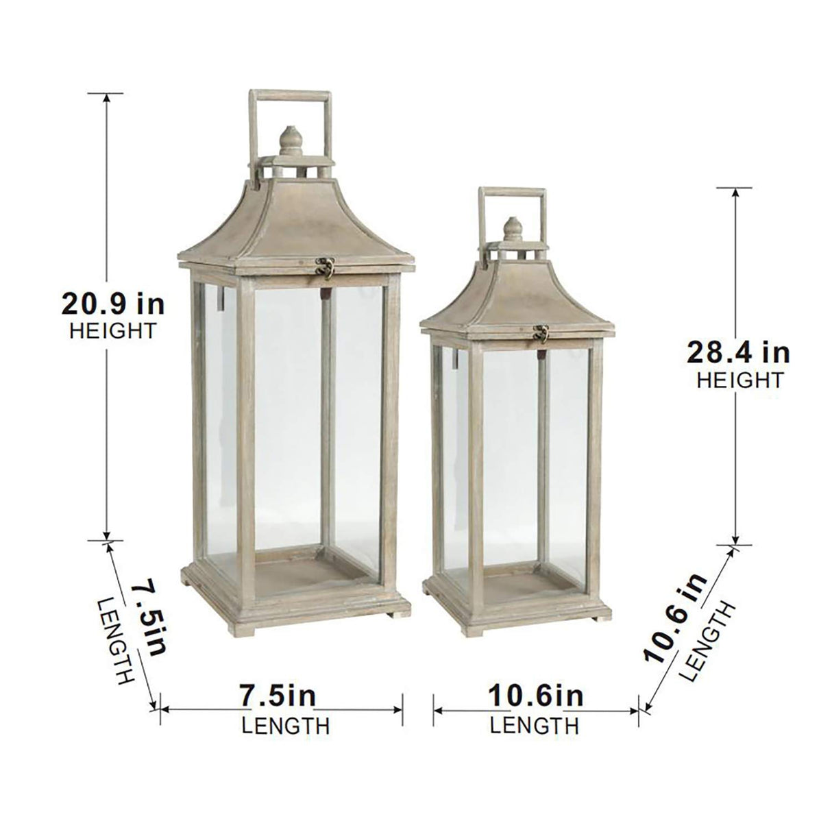 Candle Lantern Decorative, Hurricane Lantern Holder Decor For Indoor Outdoor, Home Garden Wedding - Ivory