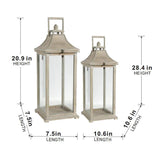 Candle Lantern Decorative, Hurricane Lantern Holder Decor For Indoor Outdoor, Home Garden Wedding - Ivory