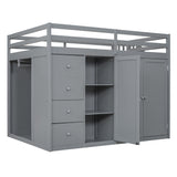 Loft Bed With Built In Wardrobes, Cabinets And Drawers