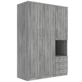 2 Doors Wardrobe Storage For Bedroom With Shelves And 3 Drawers