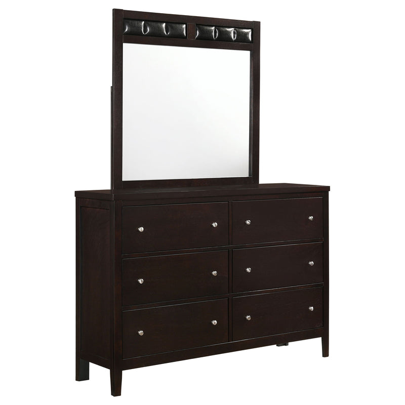 Lakewood - 6 Drawer Dresser With Mirror - Cappuccino