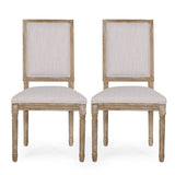 French Country Style Dining Chair With Upholstered Seating And Fluted Legs