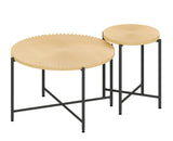 Radial - Pattern Coffee And End Table Set Waterproof Cover, Distressed Cylindrical Design (Set of 2)