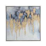 Modern Oil Painting, Square Framed Wall Art For Living Room Dining Room Office - Multicolor