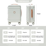 24" Luggage Lightweight Suitcase Tsa Lock USB Port Luggage Wheel