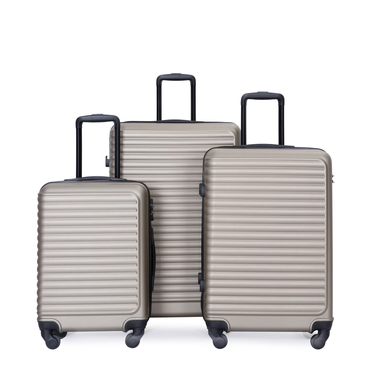 3 Piece Luggage Sets Lightweight Suitcase With Two Hooks, Spinner Wheels, Tsa Lock