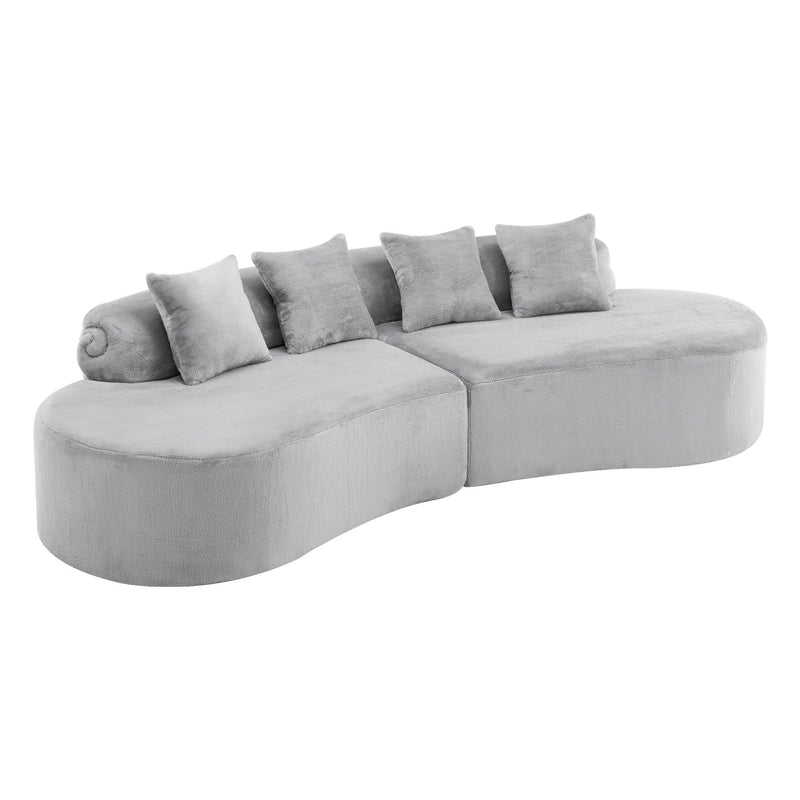 Modern Curved Sofa With Pillows
