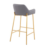 Daniella - Stylish Contemporary Glam Fixed Height Bar Stool (Set of 2)
