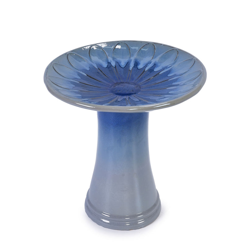 Birdbath For Patio, Garden - Blue Gray