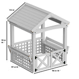 Outdoor Wooden Playhouse With Bench And Door - White