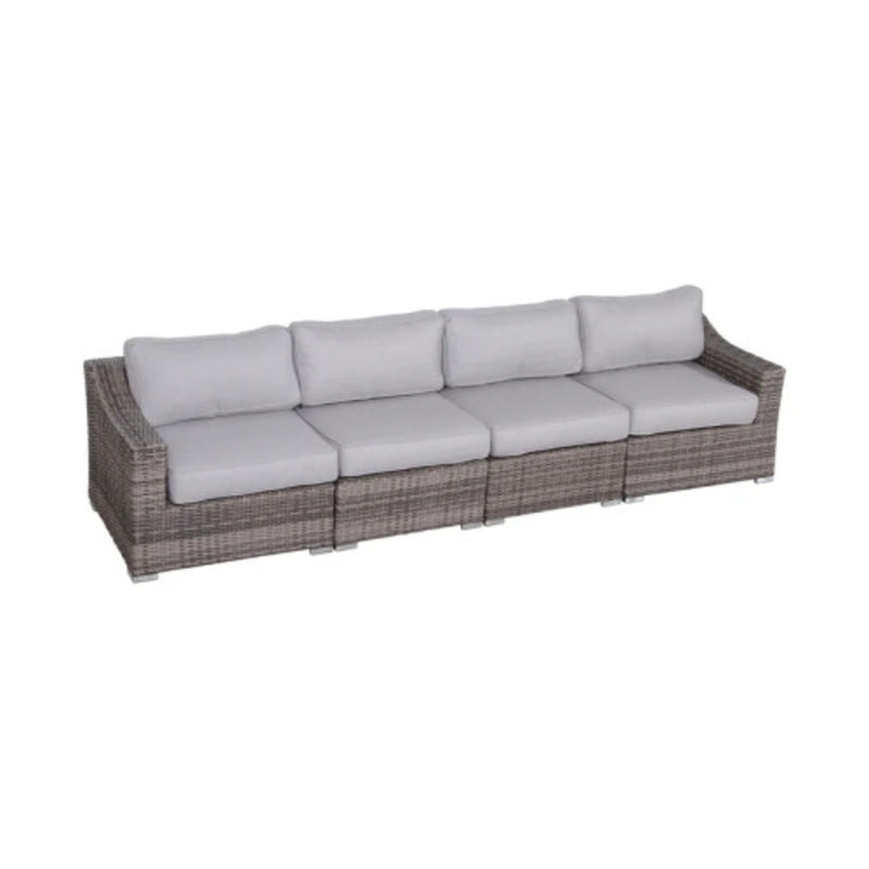 Contemporary Outdoor Rattan Wicker Sectional Seating Group With Cushions