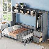Space Saving Murphy Wall Bed With Closet And Drawers