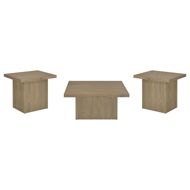 Eldridge - Coffee Table Set With Chunky Square Tops