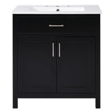 Bathroom Vanity With Sink And Ample Storage, Rectangular Undermount Sink - Black