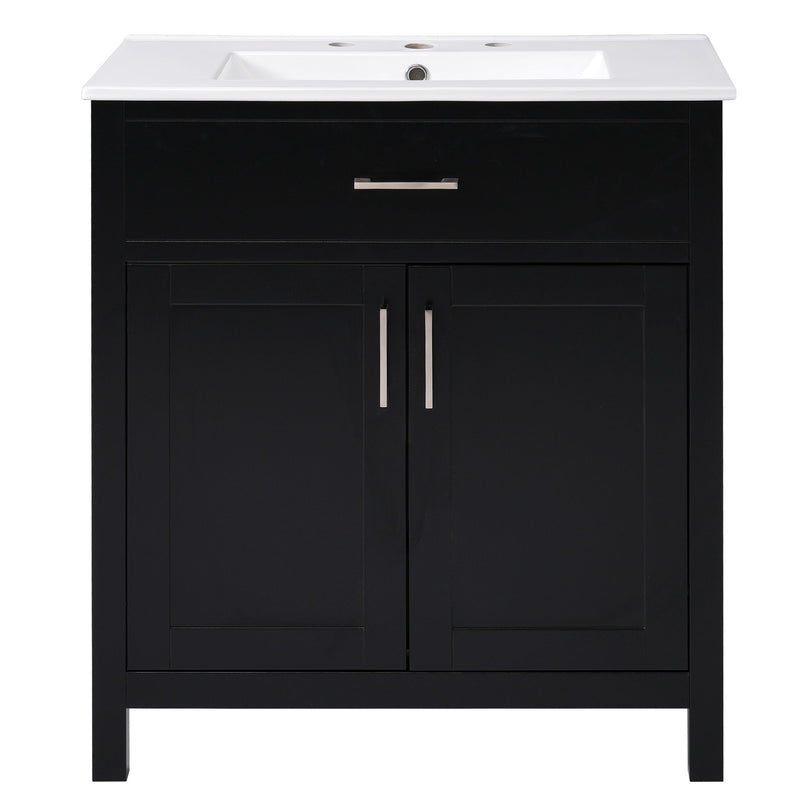 Bathroom Vanity With Sink And Ample Storage, Rectangular Undermount Sink - Black