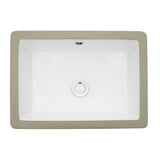 Modern Ceramic Rectangular Undermount Bathroom Sink With Overflow