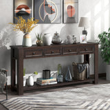 Hearth & Haven Clara - Console Table With Storage Drawers And Bottom Shelf