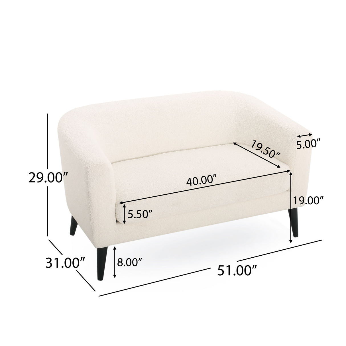 Modern Design Style Loveseat