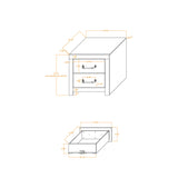 Monica - Nightstand With Spacious Drawers Bar Handles - Dark Oak