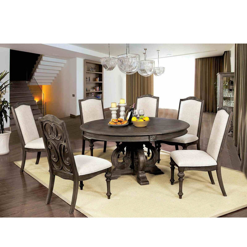 Elegant Dining Set Round Table And Side Chairs