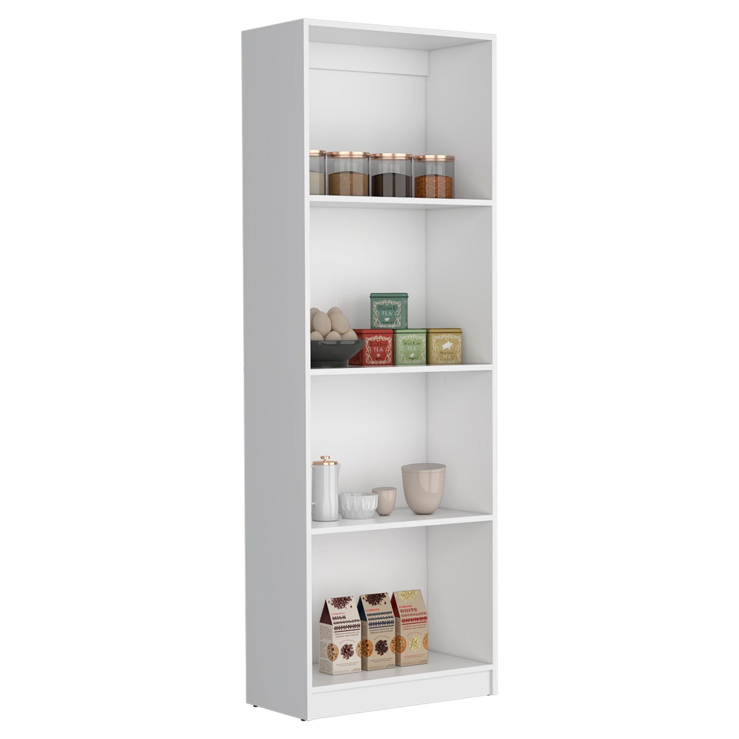 Dupree 3 Piece Home Bookcase set, 67" Wide with 14 Shelves ,  Living Room Set Set  White