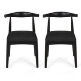 Mid Century Modern Dining Chair Set With Upholstered Seating