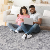 Marfi - 6' X 9' Oriental Area Rug - Gray / Silver