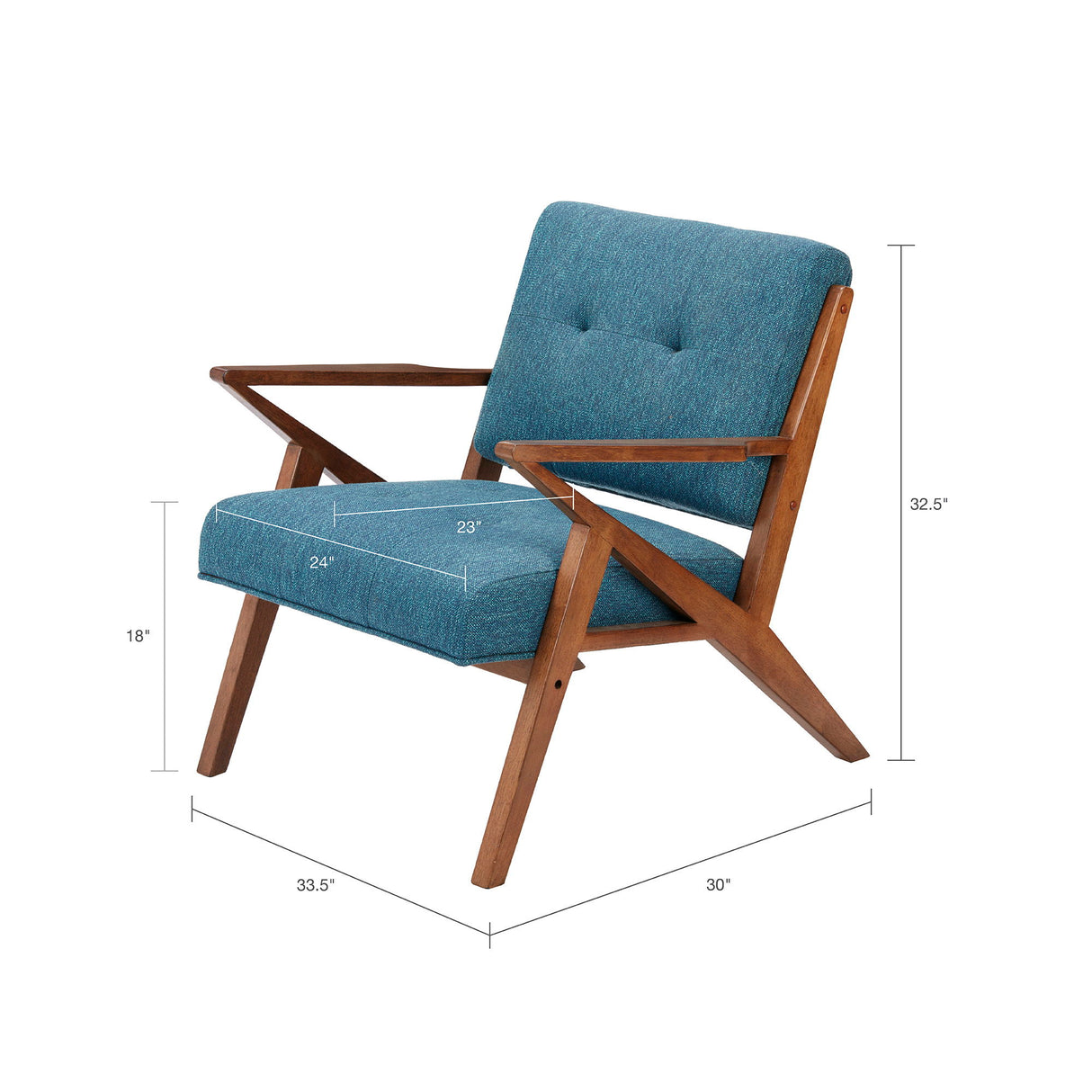 Lounge Chair With Tufted Upholstery And Solid Wood Frame