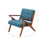 Lounge Chair With Tufted Upholstery And Solid Wood Frame