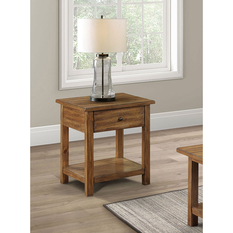 Castleton - 1 Drawer Wood End Table With Shelf
