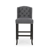Vienna - Contemporary Fabric Tufted Wingback Counter Stools (Set of 2)