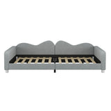 Upholstered Daybed, Sherpa Fabric Sofabed With Cloud-Shaped Backrest