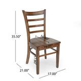 Farmhouse Style Dining Chair Set With Traditional Ladder Back Design