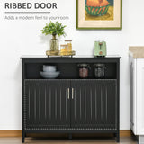 Homcom - Sideboard Buffet Cabinet, Kitchen Cabinet, Coffee Bar Cabinet With 2 Doors And Adjustable Shelves For Entryway Living Room - Black
