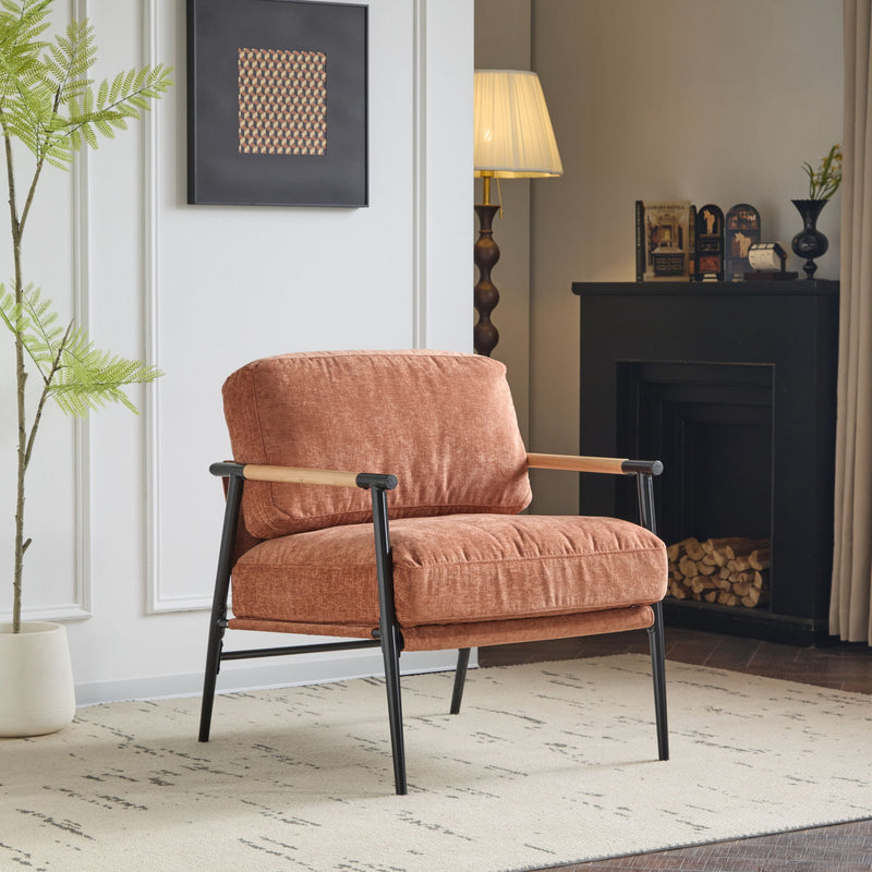 Modern Accent Chair With Cushions, Cozy Seating
