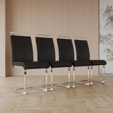 Modern Dining Chairs With Padded Seat, High Back